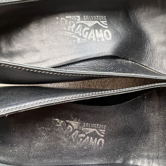 Salvatore Ferragamo Black Leather Heel Pump Women 7.5 AA Narrow Buckle Designer - Picture 14 of 16